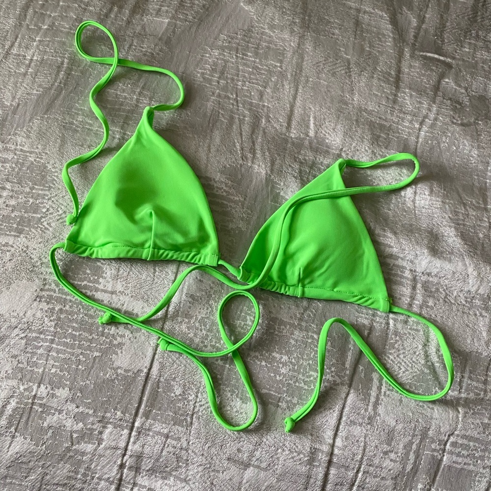 Neon Green Bikini Top sz Large